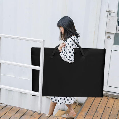 ZKOO Large Size Art Portfolio Bag, Light Weight Art Canvas Portfolio Case with Nylon Shoulder Strap, Carrying Storage Case for Artwork, Poster, Sketching, and Drawing (24"*36"-Black)