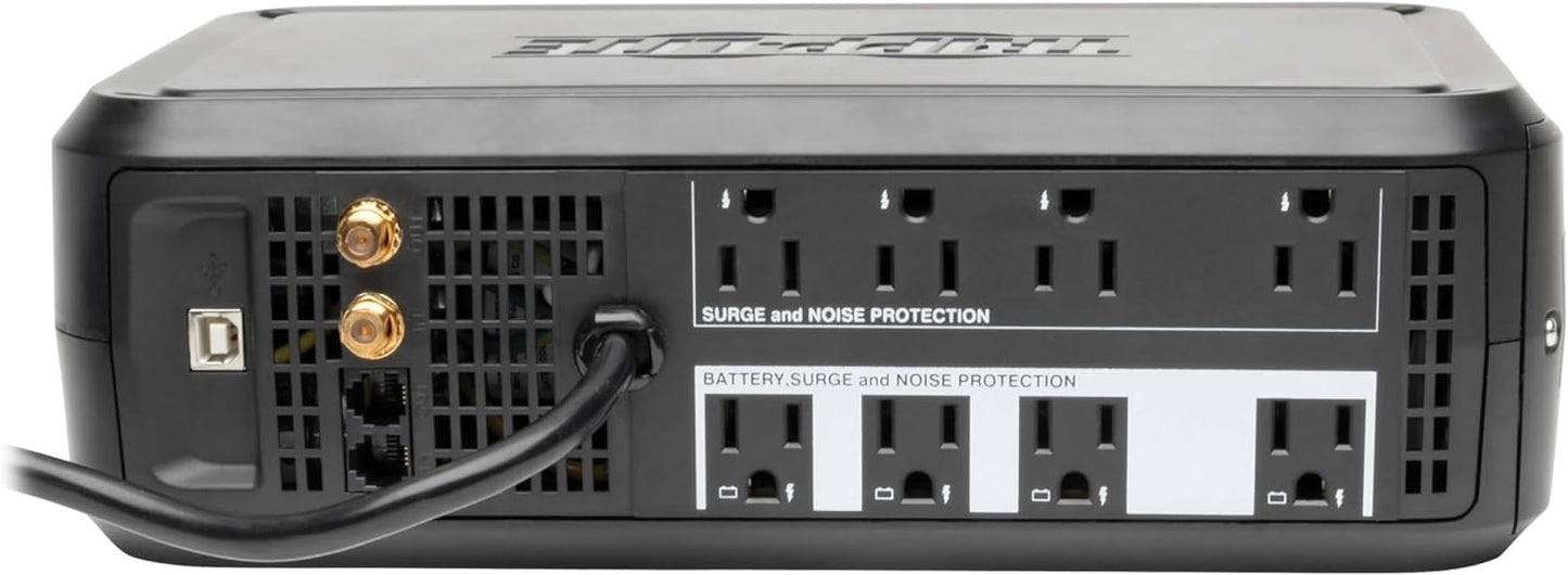 Tripp Lite SMART1000LCD 1000VA 500W UPS Back-Up Smart Tower LCD AVR 120V USB Coax RJ45, 8 Outlets
