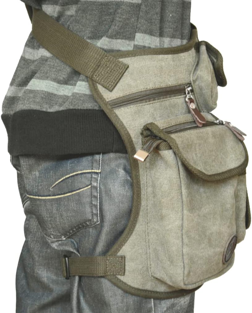 Motorcycle Drop Leg Bag Nylon Waist Pack for Men Women Travel Hiking Tactical Cycling Bike Ride Riding Crossbody Shoulder Fanny Pouch