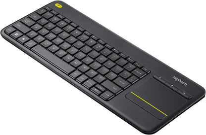 Logitech K400 Plus Wireless Touch TV Keyboard With Easy Media Control and Built-in Touchpad, HTPC Keyboard for PC-connected TV, Windows, Android, Chrome OS, Laptop, Tablet - Black
