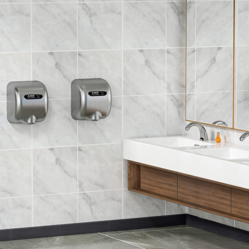 AIKE Surface Mounted High Speed Commercial Hand Dryer CUL Approved 120V 1500W, Brushed Stainless Steel Finish Model AK2800B