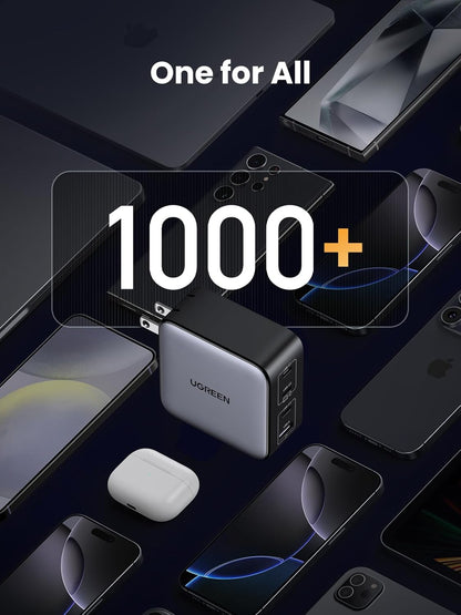 UGREEN Nexode 100W USB C Charger Block, 4-Port GaN Charger Block Fast Charger Compatible for MacBook Pro/Air, iPad Pro, Dell XPS, Galaxy S23/S22, iPhone 15/14/13 Series, Pixel, Steam Deck and More