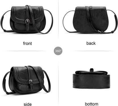 Crossbody Bags for Women Small Over the Shoulder Saddle Purses and Boho Cross body Handbags,Vegan Leather