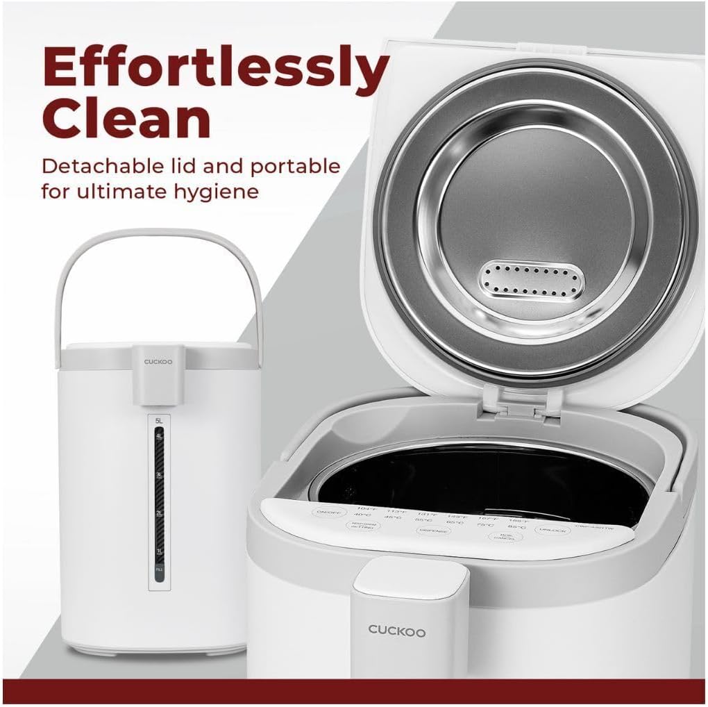 Cuckoo CWP-A501TW | Hot Water Dispenser & Warmer | Auto Dispense & Boil Dry Protection | Insulated Stainless Steel | 5 Liter