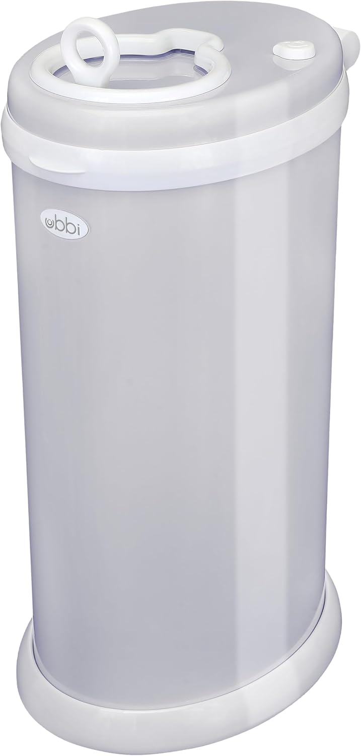 Ubbi Steel Diaper Pail, White