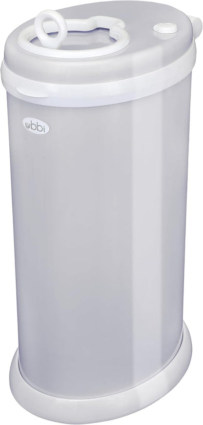 Ubbi Steel Diaper Pail, White