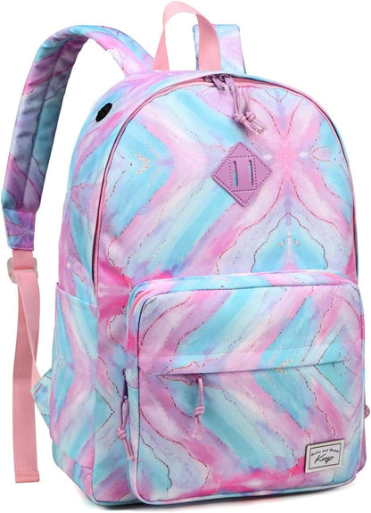 School Backpack, Kasqo 15.6 Inch Classic Lightweight Water-Resistant Backpack for Men Women Teens Girls Boys Kids to School, College, Travel, Work, Black