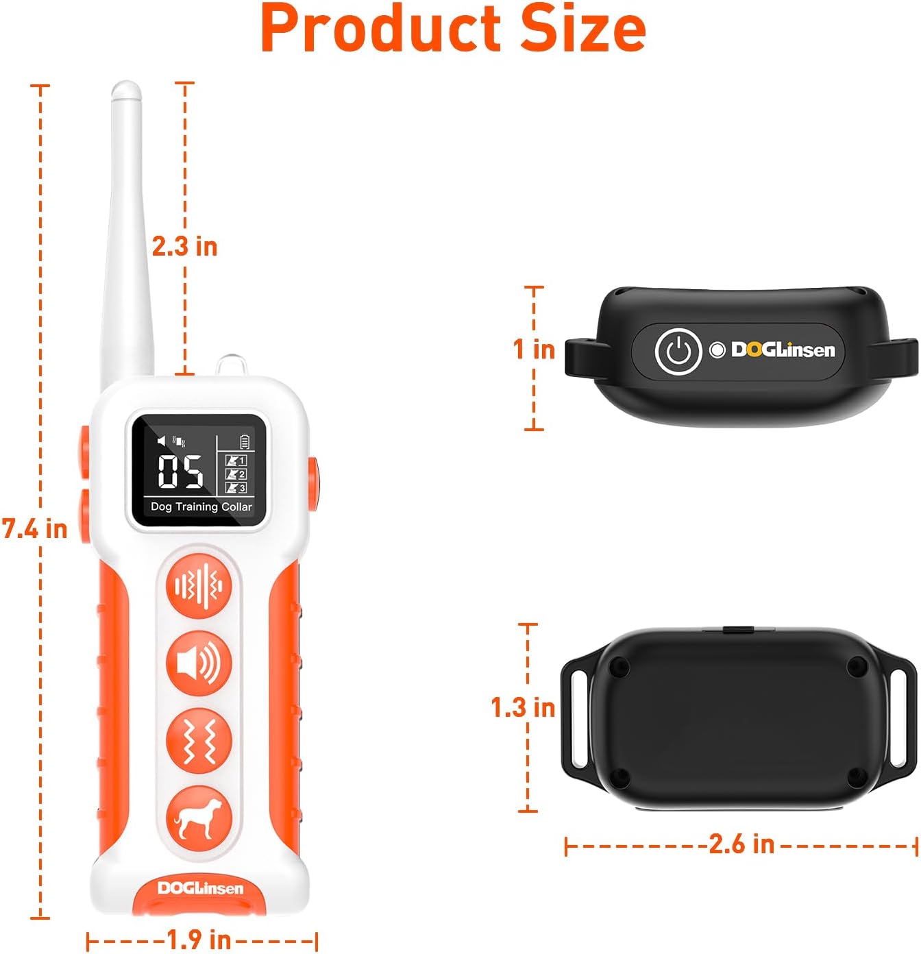 DOGLinsen No Shock Dog Training Collar with Remote 3300ft Range, Vibrating Dog Collar, Vibration Collar for Small Medium Large Dogs, 9 Style Tones and Vibration Collar