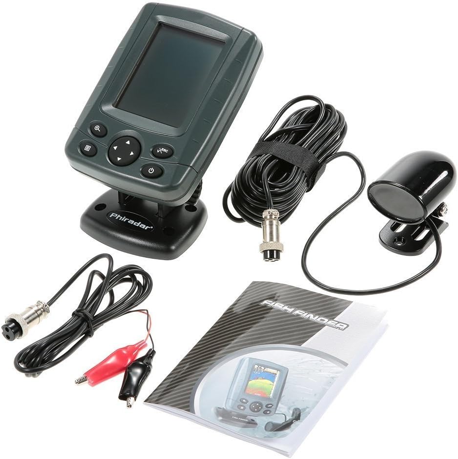JOYWEE FF688C 3.5" Phiradar Color LCD Boat Fish Finder 200KHz/83KHz Dual Sonar Frequency 80M 240ft Detection Muti-Language Auto Zoom