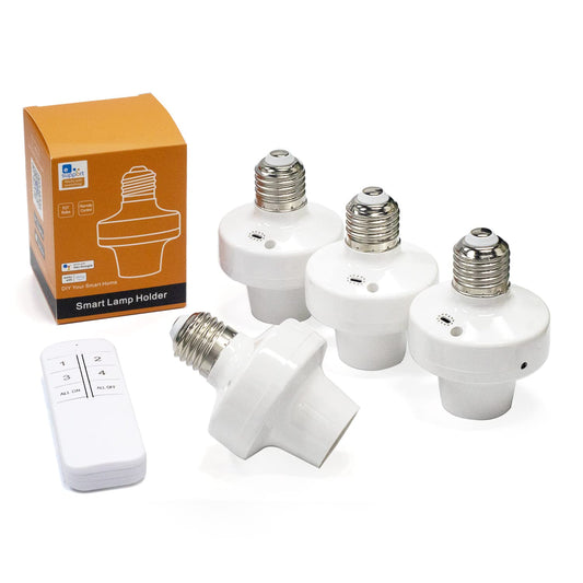 Purilite Select Smart WiFi Light Socket Kit – 4-Pack with Remote & App Control, Alexa & Google Compatible, Timer & Group Function