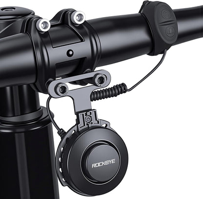 EQIIO Electric Bike Horn 120dB - 4 Sound Modes & Volume Adjustable, USB-C Rechargeable Bicycle Horn IP65 Waterproof, Dual Mount Bike Bell for Road Bike/Mountain Bike/Scooter (Compact & Anti-Slip)