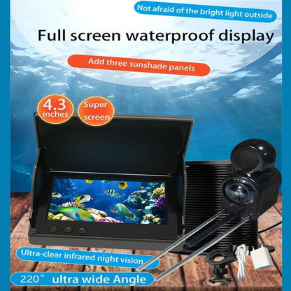 Colitt Underwater Fishing Camera, 2025 New Colitt Fishing Camera, 4.3 Inch LCD and HD Lens, 220° Wide Angle, with Night Vision Light, for Ice Lakes Sea Boat Fishing (50m)