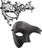 OIDEA Masquerade Mask Couples Set: Cosplay Venetian Party Mask One Eyed Half Face Mask Halloween Costume Mardi Gras Mask