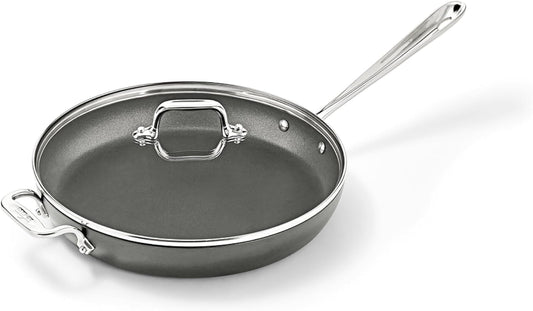 All-Clad HA1 Hard Anodized Nonstick Frying Pan with Lid, 12 Inch Pan Cookware, Medium Grey - 2100090552