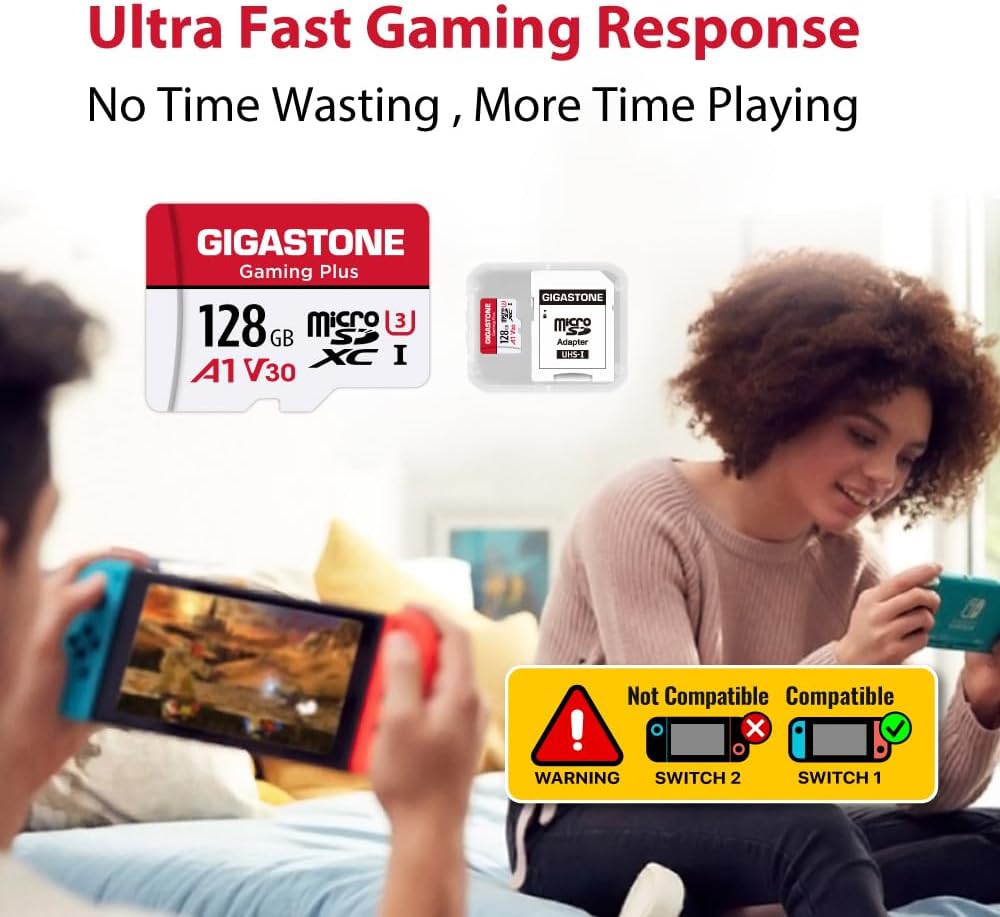 GIGASTONE 256GB Camera Plus Memory Card 2-Pack, Read Speed up to 100MB/s. Ideal for Full HD Video Gopro Drone Android Camera, A1 Micro SDXC Card with Mini Case and SD Adapter