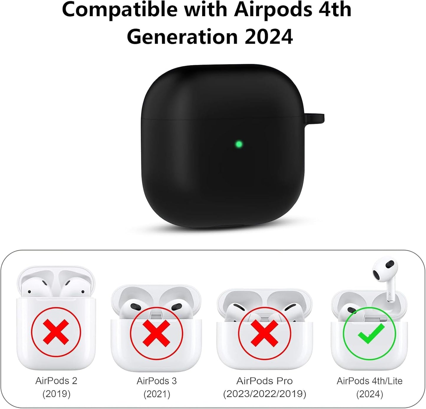 Aircawin for Airpods 4 Case Cover,Shockproof Case for Airpods 4th Generation Case Cover 2024,Premium Silicon Case with Keychain and Cleaing Pen for Airpods 4 Gen, Wireless Earphone Accessories-Blue