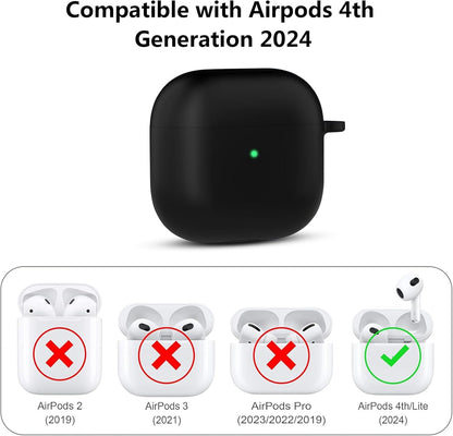 Aircawin for Airpods 4 Case Cover,Shockproof Case for Airpods 4th Generation Case Cover 2024,Premium Silicon Case with Keychain and Cleaing Pen for Airpods 4 Gen, Wireless Earphone Accessories-Blue