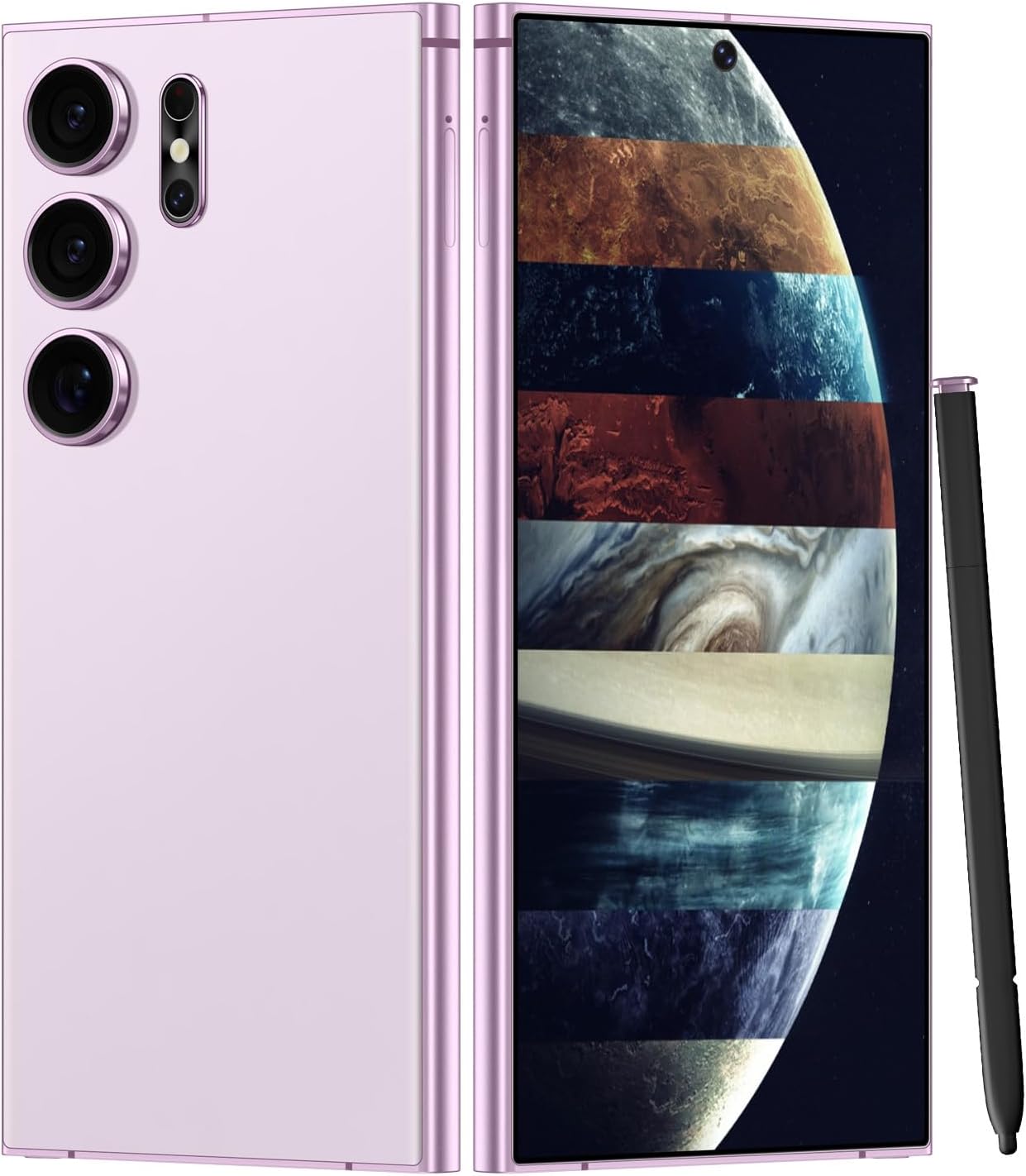 Unlocked Cell Phones Smartphone Unlocked Phones 8+256GB 6.8" HD Screen Dual SIM 108MP+48MP Camera and Built-in Pen (Violet)