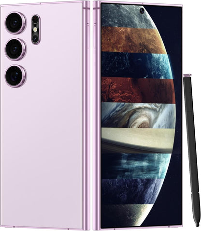 Unlocked Cell Phones Smartphone Unlocked Phones 8+256GB 6.8" HD Screen Dual SIM 108MP+48MP Camera and Built-in Pen (Violet)
