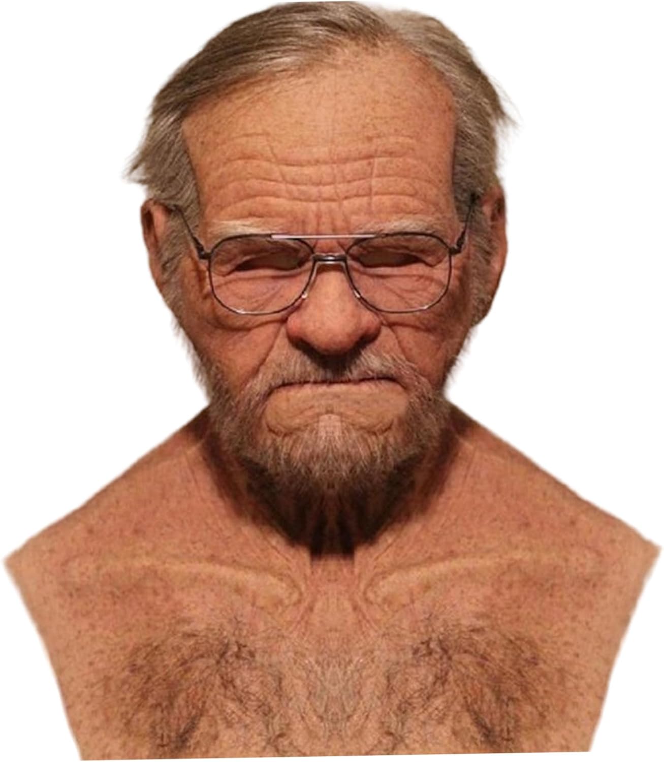 Old Man Mask, Realistic Breathable Latex Mask, Scary Halloween Props for Party, Costume, Cosplay, Masquerade, Realistic