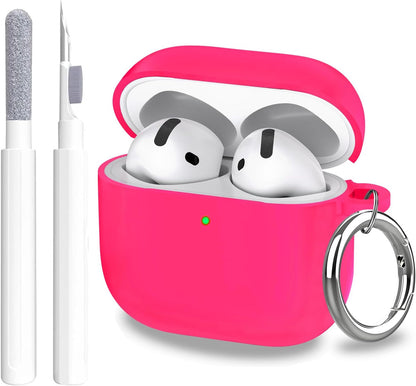Aircawin for Airpods 4 Case Cover,Shockproof Case for Airpods 4th Generation Case Cover 2024,Premium Silicon Case with Keychain and Cleaing Pen for Airpods 4 Gen, Wireless Earphone Accessories-Blue