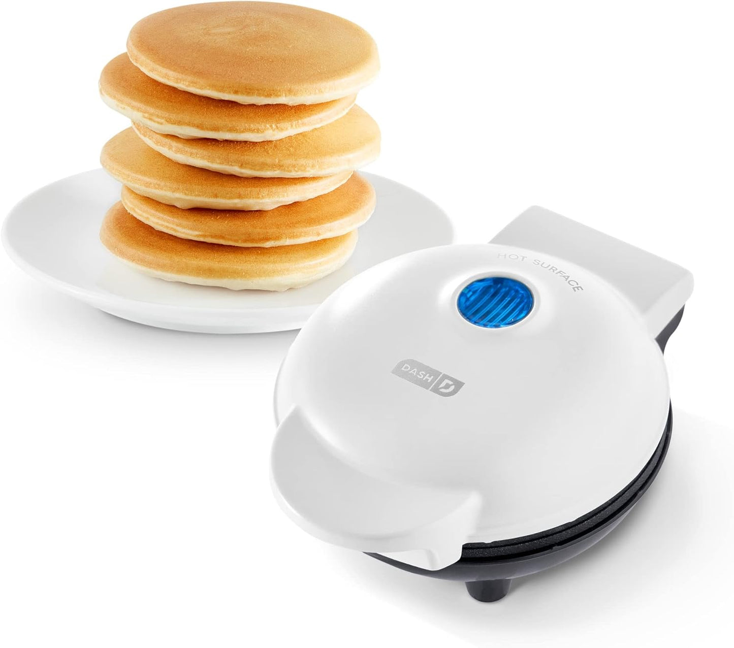 DASH Mini Maker Electric Round Griddle for Individual Pancakes, Cookies, Eggs & other on the go Breakfast, Lunch & Snacks with Indicator Light + Included Recipe Book - Aqua,4 Inch