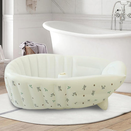 Baby Tubs - Inflatable Toddler Shower Tub - Adjustable Foldable Bathing Support Seat Bathroom Accessories for Beach Pool Outdoor Camping Travel