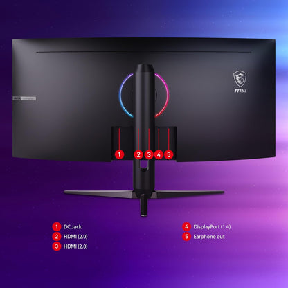 MSI Optix MAG342CQR 1500R Curvature 21:9 Aspect Ratio Narrow Bezel 1ms 3440x1440(UWQHD) 144Hz Refresh Rate Tilt/Swivel/Height/Pivot Adjustment 34" AMD Freesync Gaming Curved Monitor, Black, Pack of 1