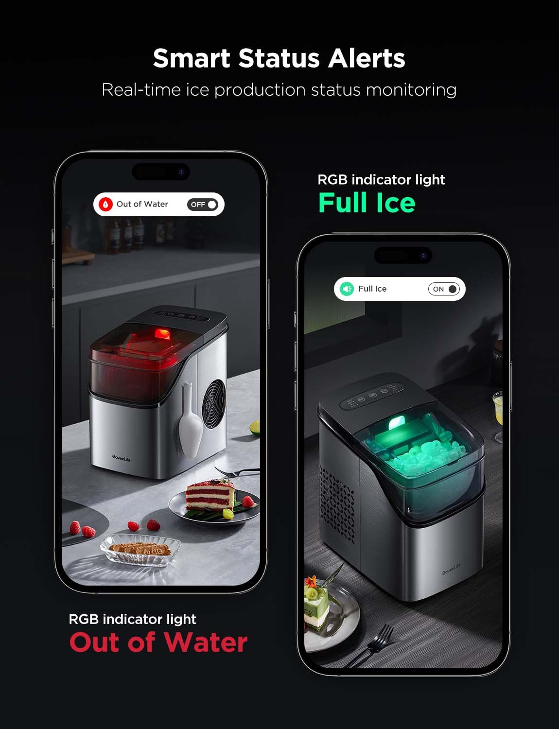 Smart Countertop Ice Maker | Wi-Fi App Control, 3 Ice Sizes & Self-Cleaning