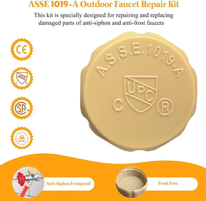 Outdoor ASSE 1019-A Vacuum Breaker Replacement Kit, Outside Faucet Repair Kit, Anti-Siphon Frost-Free Hose Bib Sillcock Valve Faucet Fitting Repair Kit for VACVBKX1B (1 Pack Vacuum Breaker Repair Kit)