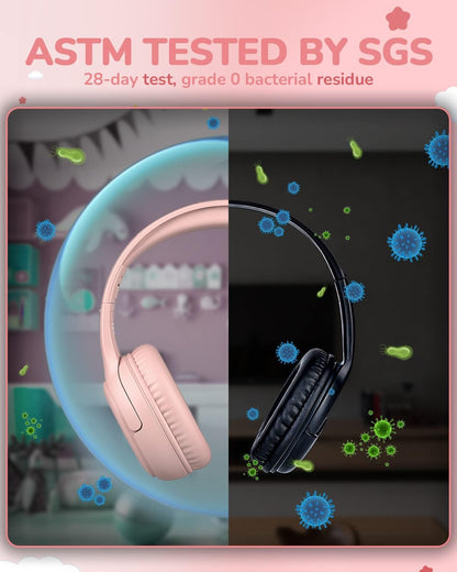 awatrue Kids Headphones with Microphone, Wired Headphones for Kids 85/94dB Safe Volume Limit, Over Ear Headsets, Boys Girls Childrens Headphones for School/Travel/Fire Tablet/BlueOrange