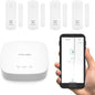 YoLink Smart Home Starter Kit: 4 Door/Window Sensors & Hub Kit, Compatible with Alexa, IFTTT, App for Remote Monitoring, Control and Alerts, Door Still Open (Door Left Open) Alerts