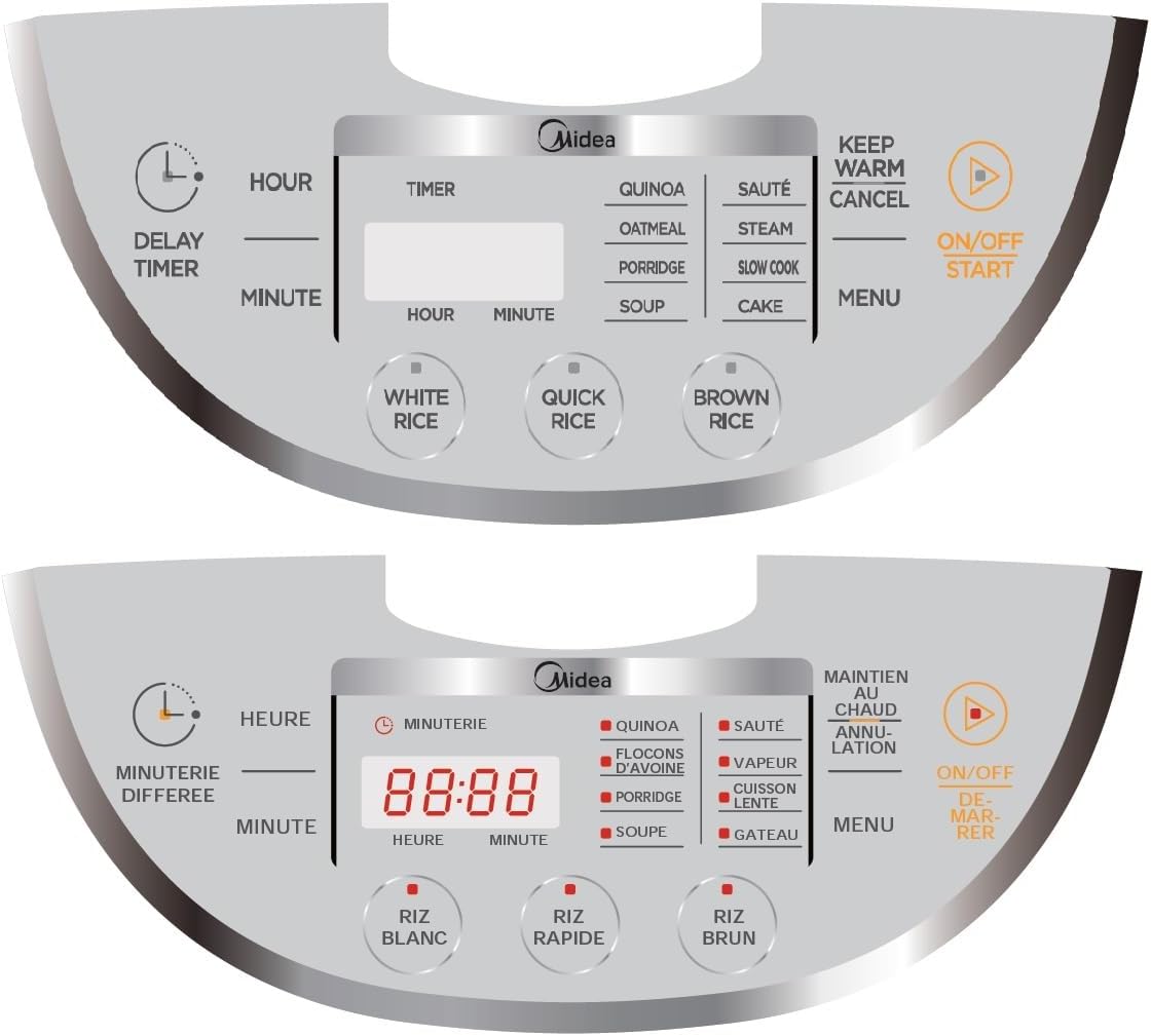 Midea 3L Rice Cooker 6-Cup, Multi-Function Electric Cooker, Non-Stick 5-Layer Inner Pot 2.00mm, 11 Cooking Programs, Quick Rice, Slow Cook, Steamer, Food Warmer, Small Rice Cooker for Family, Compact for Countertop, ETL Certified, White, CRD30LB3APW