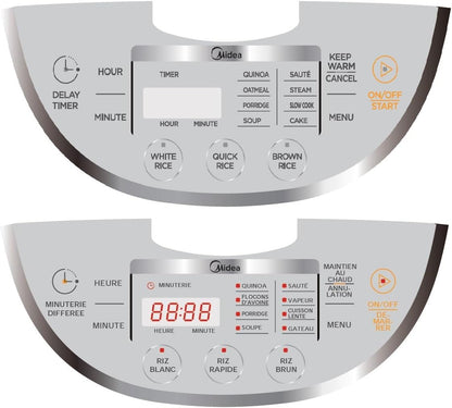 Midea 3L Rice Cooker 6-Cup, Multi-Function Electric Cooker, Non-Stick 5-Layer Inner Pot 2.00mm, 11 Cooking Programs, Quick Rice, Slow Cook, Steamer, Food Warmer, Small Rice Cooker for Family, Compact for Countertop, ETL Certified, White, CRD30LB3APW