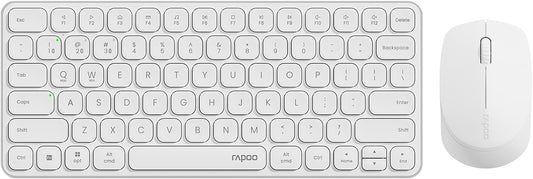 RAPOO Keyboard and Mouse Wireless - 9010M Multi-Device Wireless Keyboard Mouse Combo, 2.4GHz/Bluetooth 5.0/4.0 Wireless Keyboard Mouse Set for Windows/Mac/Linux/Chrome, Support 4 Devices, Silent Click