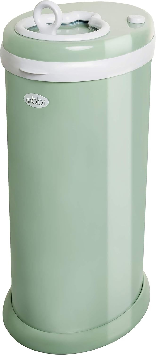 Ubbi Steel Diaper Pail, White