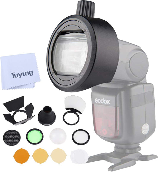 Godox S-R1 Adapter with AK-R1 Round Head Accessories Compatible for Yongnuo Canon Nikon Sony Camera Flash Speedlight and Godox TT685 V860II V350 TT600 TT350 V850II