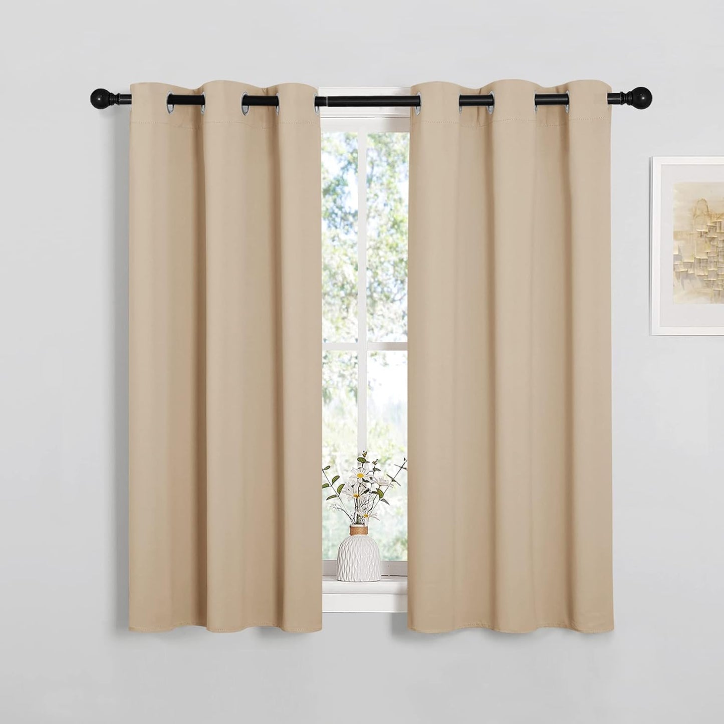 NICETOWN Blackout Curtains 2 Panels for Bedroom- Thermal Insulated Grommet Blackout Curtains 63 Inches Long for Living Room/Kitchen Rideaux occultants (2 Panels, W42 x L63 -Inch,Grey)