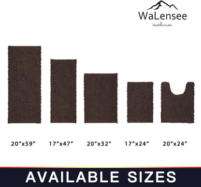 Walensee Bathroom Rug Non Slip Bath Mat (24x17 Inch Blush) Water Absorbent Super Soft Shaggy Chenille Machine Washable Dry Extra Thick Perfect Absorbant Best Small Plush Carpet for Shower Floor