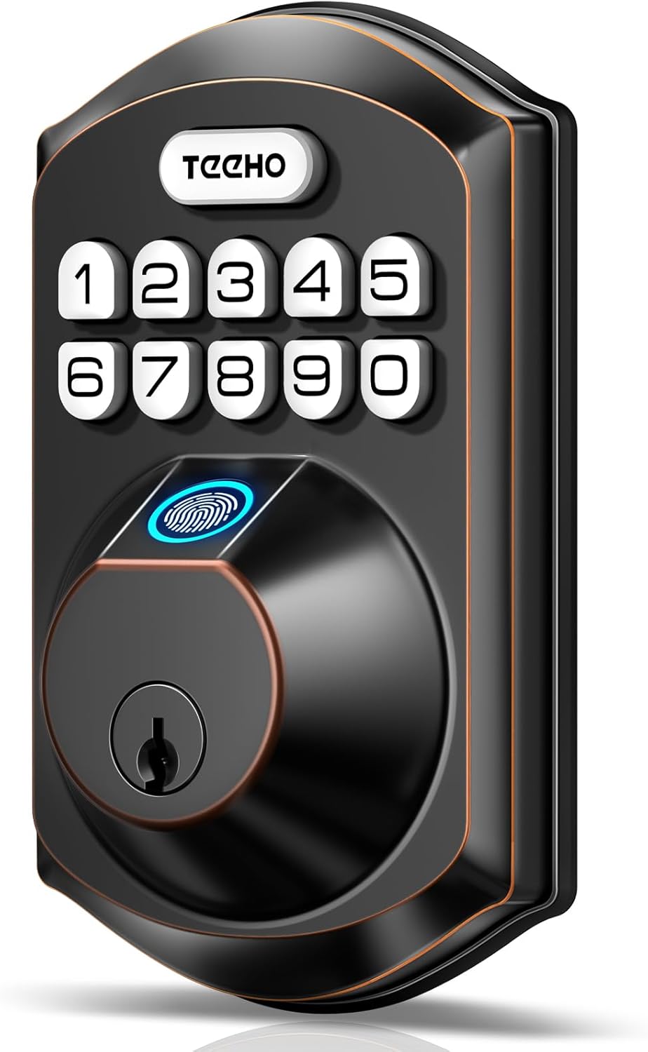 TEEHO TE002 Fingerprint Door Lock, Smart Keyless Entry Electronic Keypad Deadbolt for Front Door - Auto Lock - Easy Installation - Matte Black