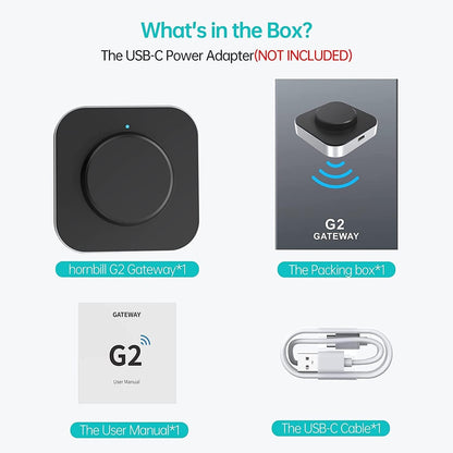 hornbill G2 Gateway Bridge only Works with 2.4Ghz WiFi, Keyless Entry Smart Lock Wi-Fi Bridge, Remotely APP Control, Works with TT Lock or Next Lock APP and Smart Locks