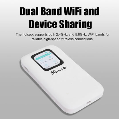5G 4G Wi Fi LTE Mobile Hotspot, 5G Router with Nano SIM Card Slot, Portable Wi Fi 6 Mobile Hotspot for Travel, 16 Users, 2.01 Inch Screen, for Home Or Everywhere You Go