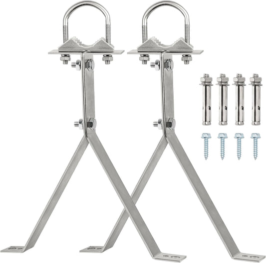 XRDS-RF 16 Inch Heavy-Duty Wall Mount Stand Off Mast for TV Antenna - Windproof Mounting Bracket (2-Leg + 2-Leg)