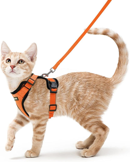 rabbitgoo Cat Harness and Leash for Walking, Escape Proof Soft Adjustable Vest Harnesses for Small Medium Cats, Easy Control Breathable Reflective Strips Jacket, XS, Black