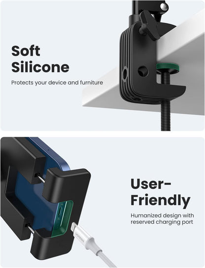UGREEN Tablet Stand for Bed, Lazy Tablet Holder for iPad, Flexible Tablet Arm Clamp for Desk Compatible with iPad Pro 12.9 9.7 10.5, iPad Air, iPad mini 6 4 3, Galaxy Tab, iPhone 4-12.9 Inch Devices