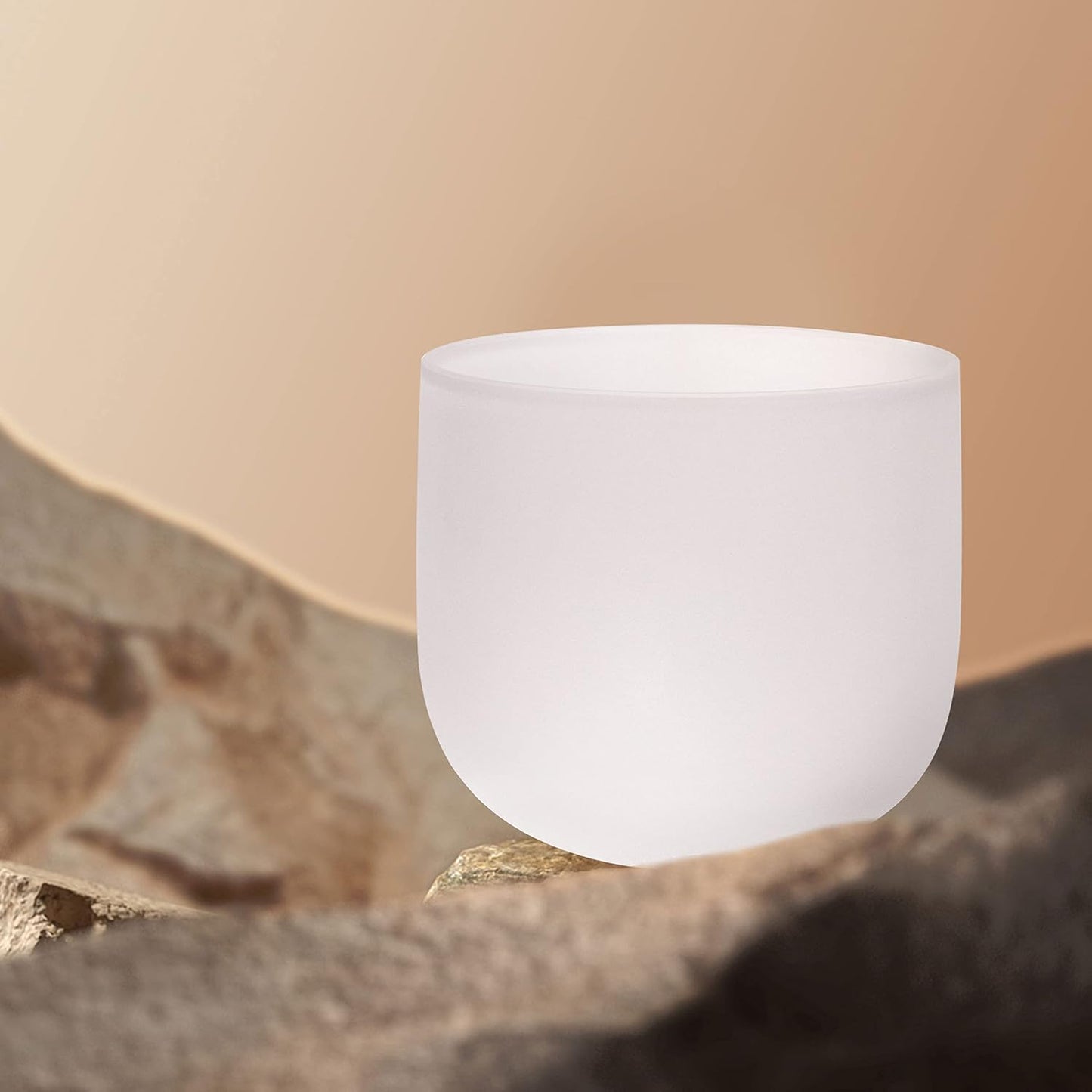 TOPFUND F Note Crystal Singing Bowl Heart Chakra 8 inch with Heavy Duty Carrying Case and Suede Striker