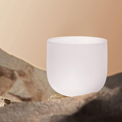 TOPFUND F Note Crystal Singing Bowl Heart Chakra 8 inch with Heavy Duty Carrying Case and Suede Striker