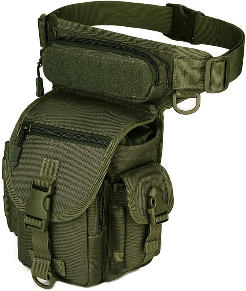 Motorcycle Drop Leg Bag Nylon Waist Pack for Men Women Travel Hiking Tactical Cycling Bike Ride Riding Crossbody Shoulder Fanny Pouch