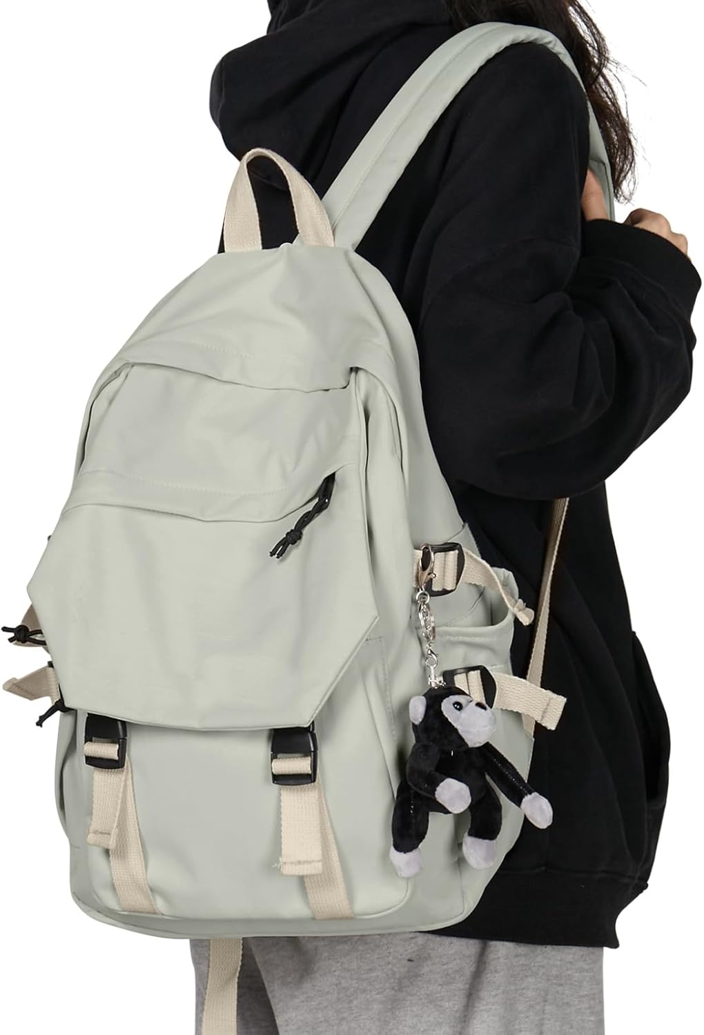 School Backpack for Women Men College High School Bags for Boys Girls Casual Daypack Laptop Backpack Waterproof Black Bookbag Travel Rucksack