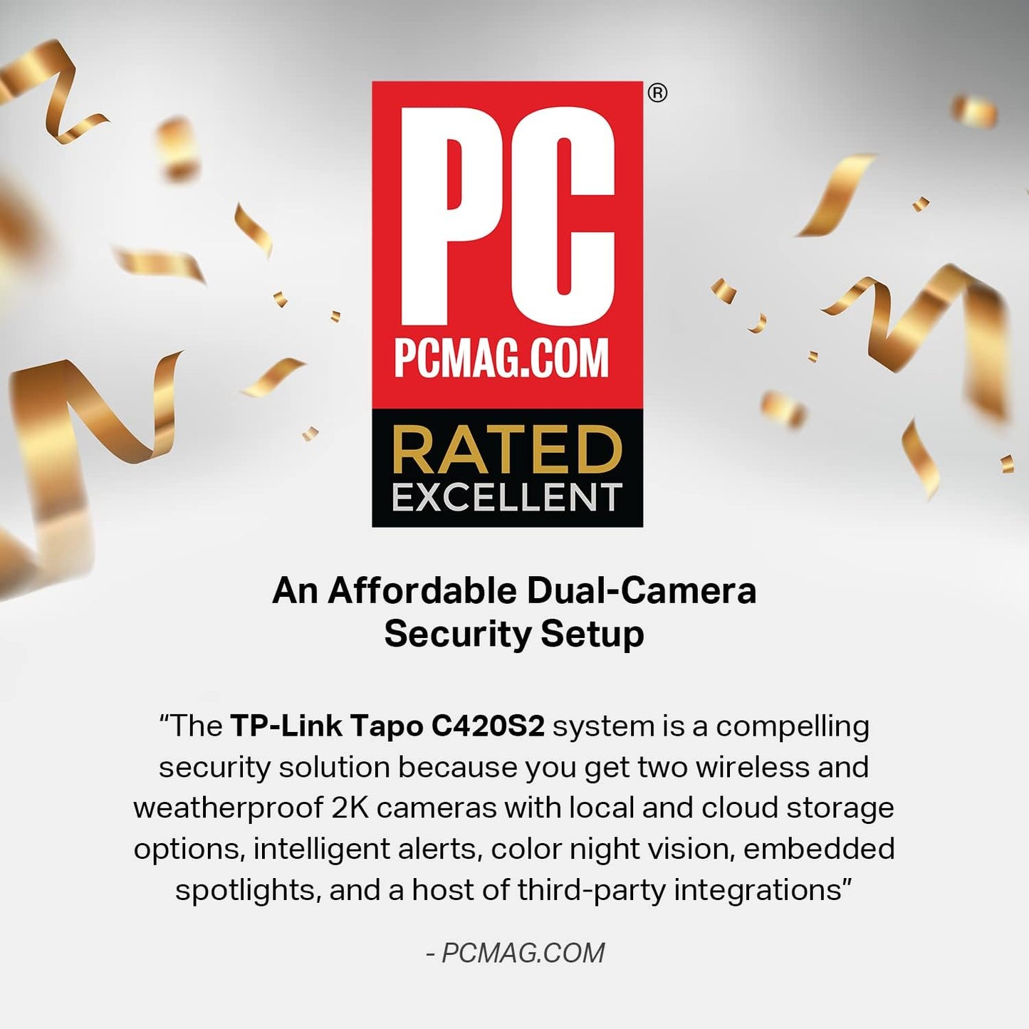 TP-Link Tapo 2K Indoor Home Security WiFi Camera, Up to 30ft Night Vision, Privacy Mode, Sound & Light Alarm, Up to 512 GB microSD Card Slot, Two-Way Audio, Works w/Alexa and Google (Tapo C110)